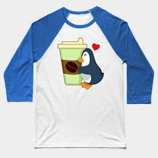 Penguin Coffee to go Baseball T-Shirt